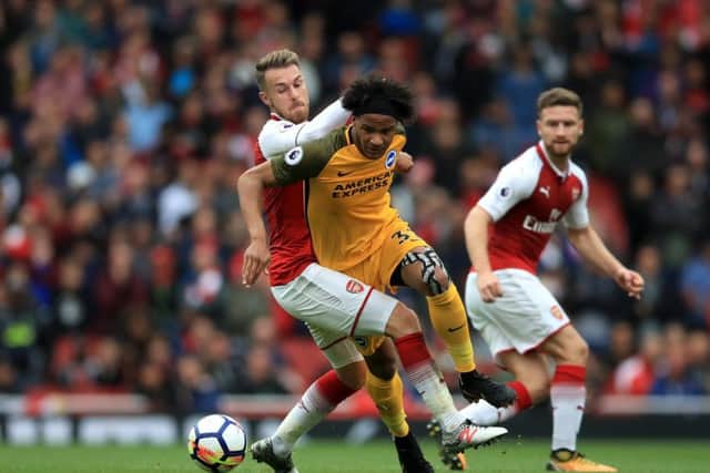 Brighton & Hove Albion's Izzy Brown, in action for Brighton against Arsenal last season. Picture: John Walton/PA.