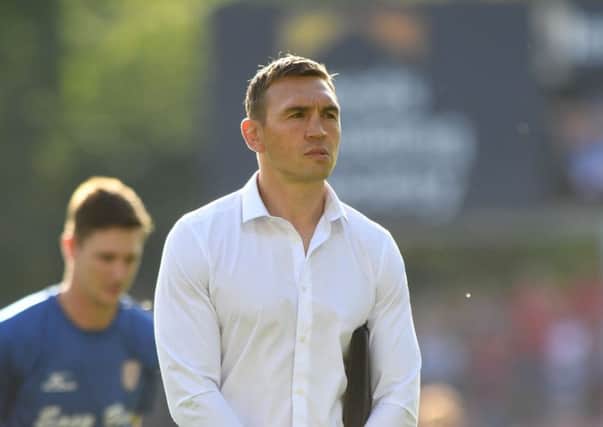 Kevin Sinfield, Leeds Rhinos' director of rugby, leaves the field after his side looses to Hull Kingston Rovers.. Picture: James Hardisty.