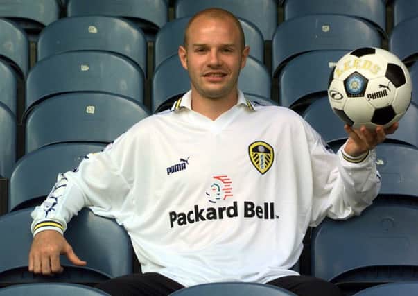 Danny Mills, pictured on his Leeds United signing day from Charlton Athletic for Â£ 4.1m in June 1999.