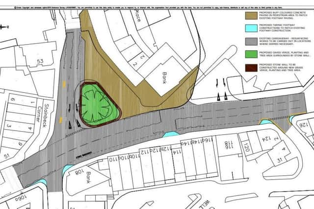 Option two would see it fully pedestrianised to create a new public space, with parking in a lay-by on Stainbeck Lane.