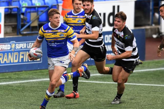 Liam Sutcliffe was generally quiet but came up with a couple of match-turning plays for Leeds at Widnes. PIC: Jonathan Gawthorpe
