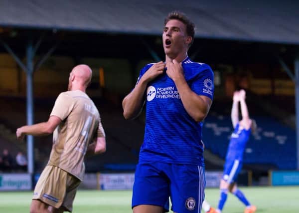 Dayle Southwell's 65th-minute penalty looked to have won it for FC Halifax Town but Leyton Orient equalised in stoppage time. PIC: Bruce Fitzgerald