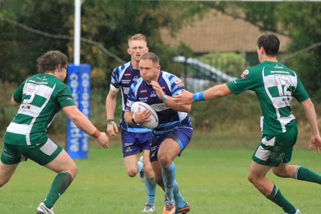 Johnny Dawson in action against Hull Dockers for Hunslet Warriors. Picture: Daniel Hawkhead.