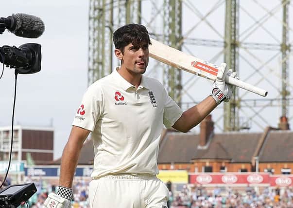 Alastair Cook acknowledges the crowds ovation in the match with India at The Oval where he ended his England Test career as he had begun it, with a century (Picture: Adam Davy/PA Wire).