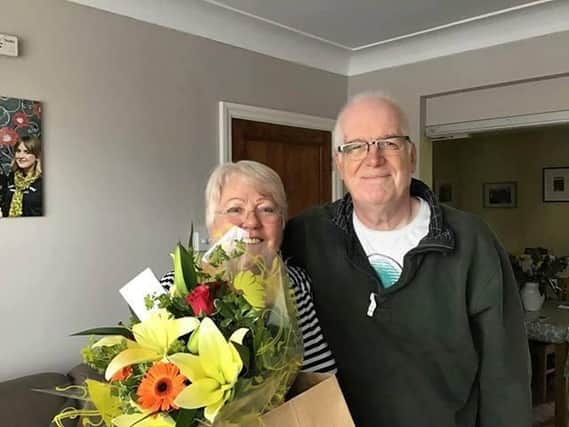 Julie and John looking happy and healthy following John's life-saving treatment at Harrogate District Hospital and James Cook University Hospital in Middlesborough.
Credit: HDFT
