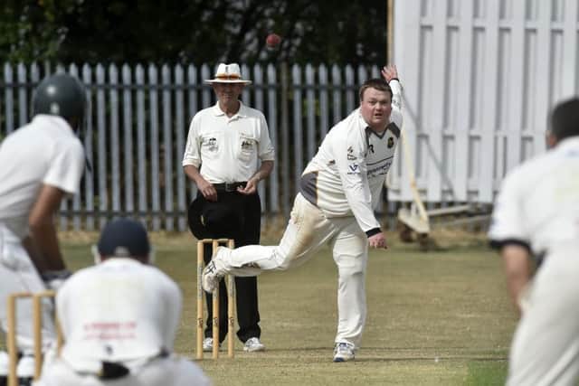 Townville v Pudsey St Lawrence Bradford League Premier Division sat 5th aug 2018
Chris Marsden of Pudsey St Lawrence who took 2 wickets in the 9 wicket win