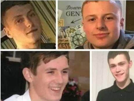 Brandon Frew, 19; Caelan Megson, 21; Matt Walshaw, 18; Declan Grove, 19 were killed 
in the collision.
