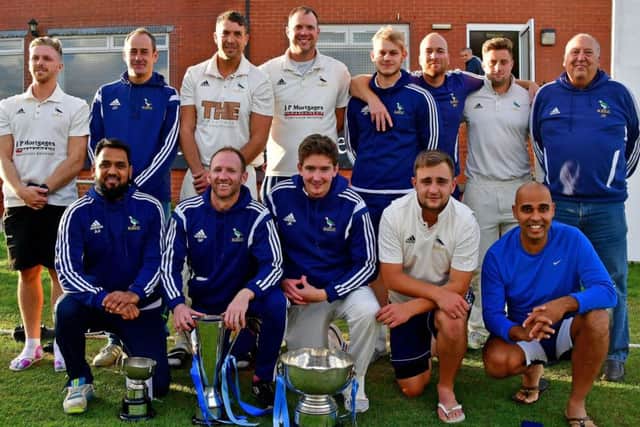 Hanging Heaton with the Black Sheep Yorkshire Champions Trophy.