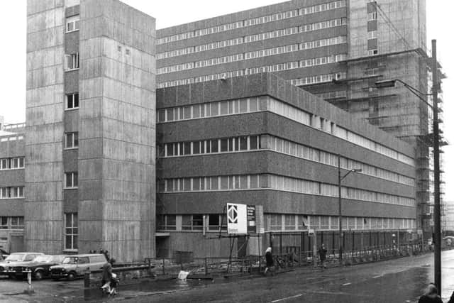 Leeds: 1975. Royal Mail House, 29 Wellington Street, was constructed on the site of the former Central Railway Station and opened that year.