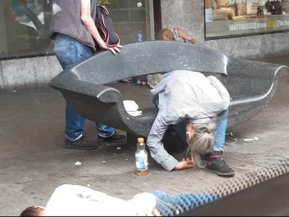 Spice users slumped on the street in Sheffield, where a dedicated clinic has been set up in response.