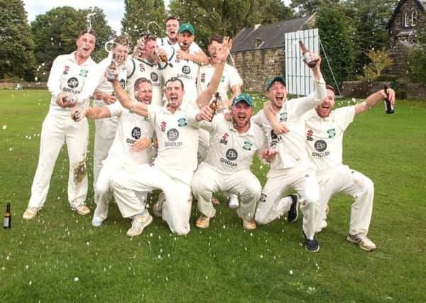 Champions Otley celebrate. PIC: John Heald