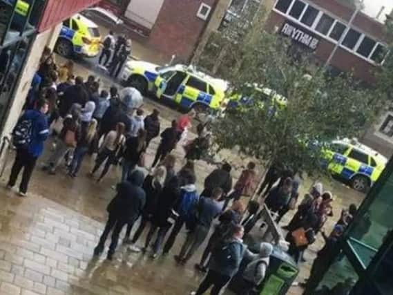 Police at Barnsley College - Credit: Melanie Clarke