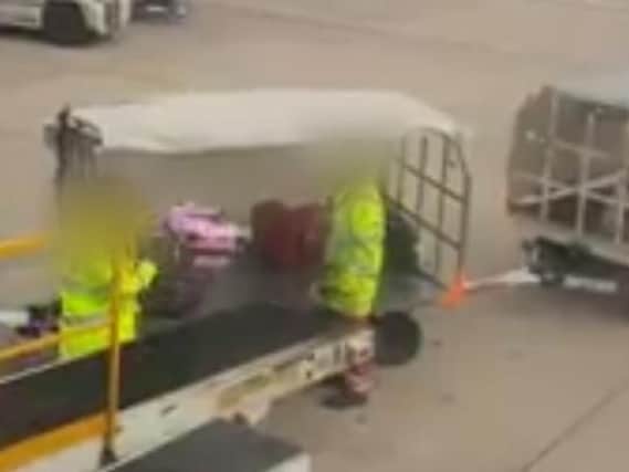 The baggage handlers work for Swissport