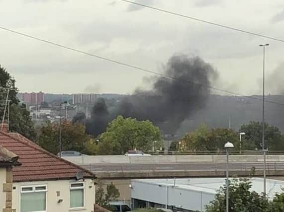 The fire in Midland Road, Hunslet. Photo: Lois Chappell