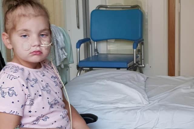 A five-year-old girl has been left fighting for her little life after it took doctors two years to diagnose her with cancer