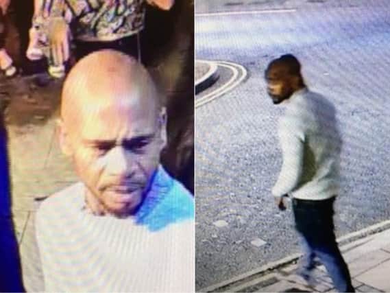 CCTV images of a man police are trying to trace. Pictures: West Yorkshire Police.