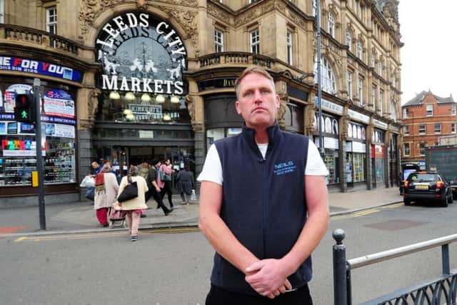 Market trader Neil Gough pictured outside Leeds Market, Leeds..26th September 2018 ..Picture by Simon Hulme