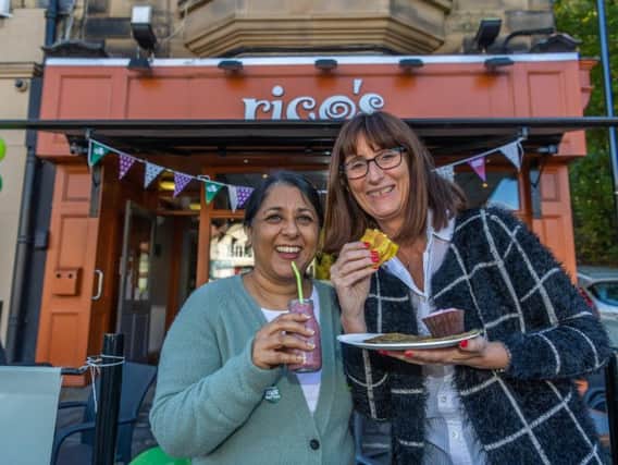 Coffee morning in aid of Macmillan Cancer Support held at Rico's Restaurant, Roundhay Road, Leeds. Pictured (left) Bubbly Kaur, who was diagnosed with terminal cancer in 2016, with restaurant owner Heather Bozzo.