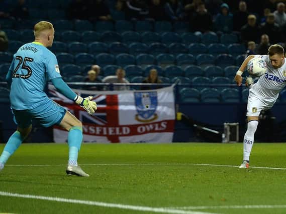 Leeds United defender Barry Douglas heads an effort on goal. (Picture: Andrew Roe/AHPIX LTD)
