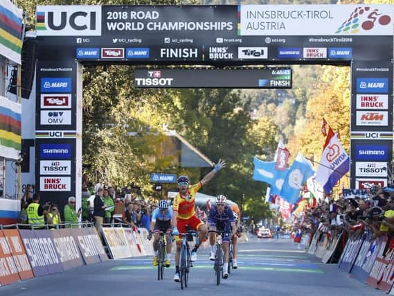 The Spanish rider Alejandro Valverde won the Men Elite Road Race at the 2018 UCI Road World Championships in Austria. Romain Bardet (France) and Michael Woods (Canada) finished second and third.