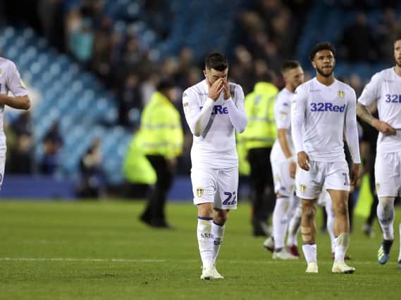 HOW DID WE NOT WIN THAT? The frustration is obvious for Jack Harrison, left, and the rest of his Leeds United team mates after Friday's 1-1 draw at Sheffield Wednesday.