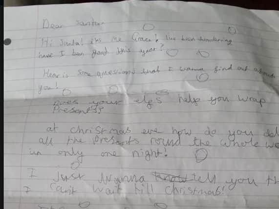 The search is on to reunite this heartwarming Christmas letter to Santa Claus with it's author after it was found on a Leeds street