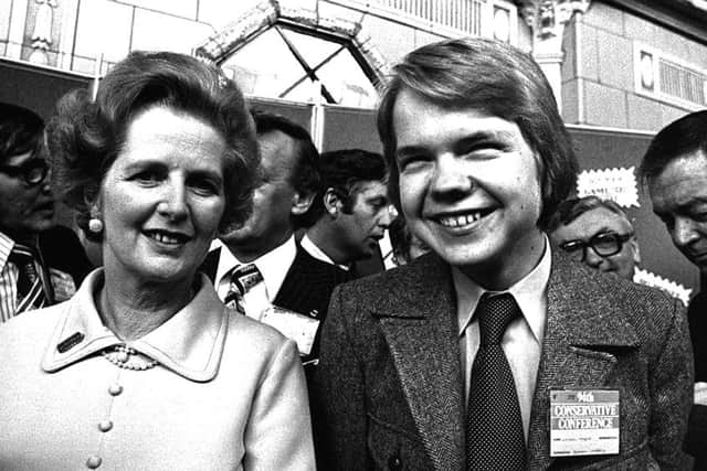 PA Library picture dated October 1977 of Conservative party leader Margaret Thatcher with 16yr old Rother Valley schoolboy, William Hague, after he received a standing ovation from delegates at the Tory party conference in Blackpool.