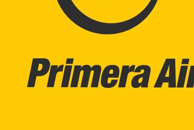 A Primera Air logo. The Danish discount airline has ceased operations ahead of filling for bankruptcy and passengers have been warned not to turn up for flights. Photo: Primera Air/PA Wire