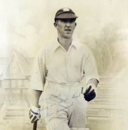 Cricketing legacy: Eddie Paynter striding out to bat. *Collection of Eddie Paynter*