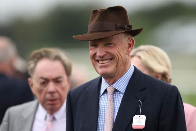 Trainer John Gosden with owner Andrew Lloyd Webber at Doncaster last month. PIC: Tim Goode/PA Wire