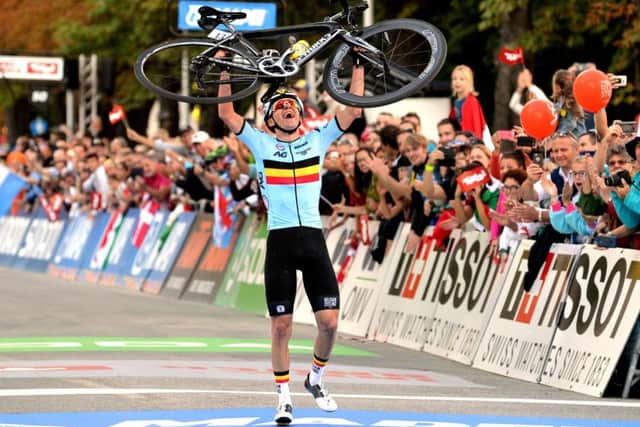 2018 UCI World Cycling Championships: Remco Evenepoel wins the Junior Men's World Chamnpionship Road Race in Innsbruck. (Picture: Bruce Rollinson)