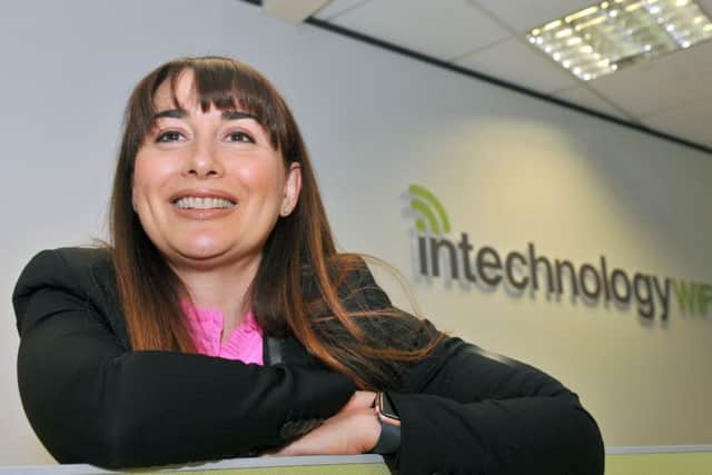 Natalie Duffield, chief exec of IntechnologyWIFI at their Harrogate office.