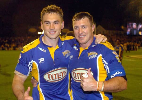 Kevin Sinfield and Dave Furner pictured in 2004.