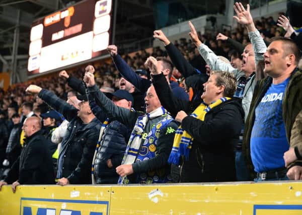 Leeds United fans in full voice at the KCOM.
 PIC: Bruce Rollinson