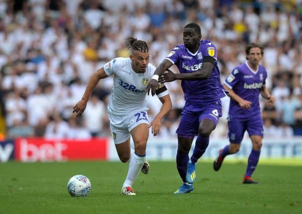 Leeds United's Kalvin Phillips in action against Stoke City.
