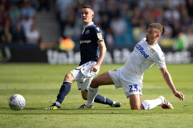 Leeds United's Kalvin Phillips in action at Millwall.