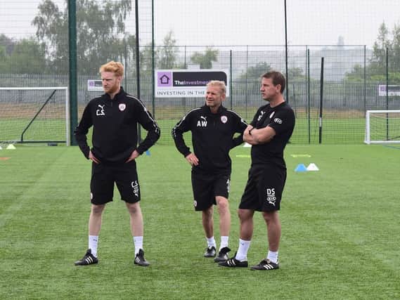 Barnsley FC Training: Christopher Stern, Andreas Winkler and Daniel Stendel