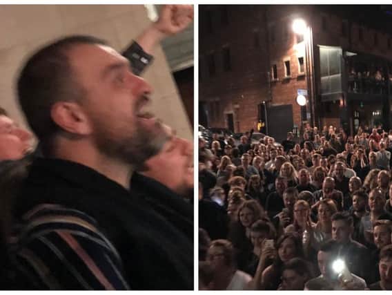 The lead singer of Sheffield band Reverend And The Makers serenaded hundreds of fans on Thursday night following his show at the O2 Academy in Leeds.