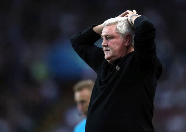 Aston Villa manager Steve Bruce appears frustrated during the Sky Bet Championship match at Villa Park before his dismissal (Picture: PA)