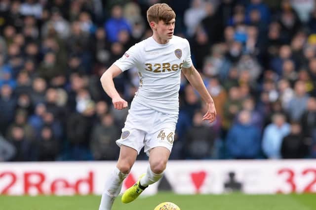 Leeds United left-back Tom Pearce, who is on the bench.