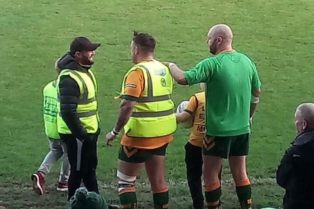 Hunslet Club Parkside coach Paul McShane on the sidelines at Featherstone.