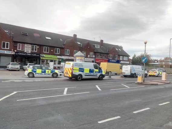 A 22-year-old man was taken to hospital after he was stabbed in the street in a broad daylight attack in Harehills.