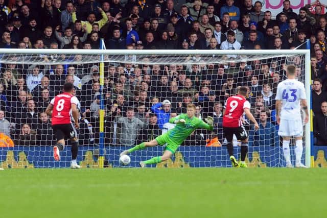 Brentford take the lead against Leeds United from the penalty spot at Elland Road.