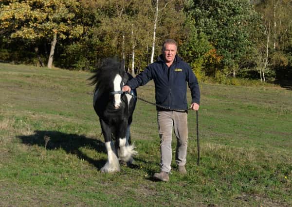 Garry Chalders with Henry, one of the horses he keeps on Sugar Hill in Meanwood.  Picture: Bruce Rollinson