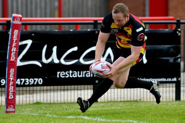 Hunslet capture from Dewsbury Rams, Gareth Potts. Picture: Paul Butterfield.