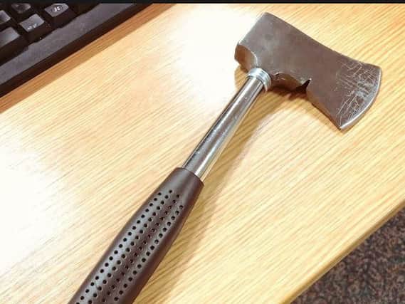 A West Yorkshire Police image of the axe