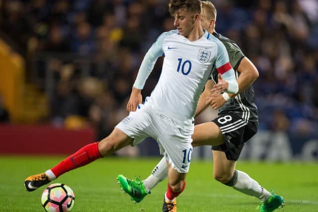 On-loan Derby County midfielder Mason Mount on England Under-19 duty last year.