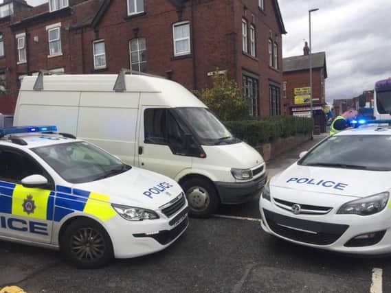 The white van which was seized by police in the incident