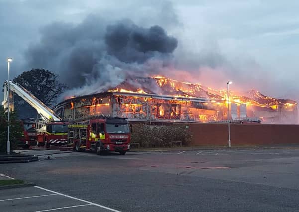 The fire at the B&M store in York. Photo: North Yorkshire Fire & Rescue Service.