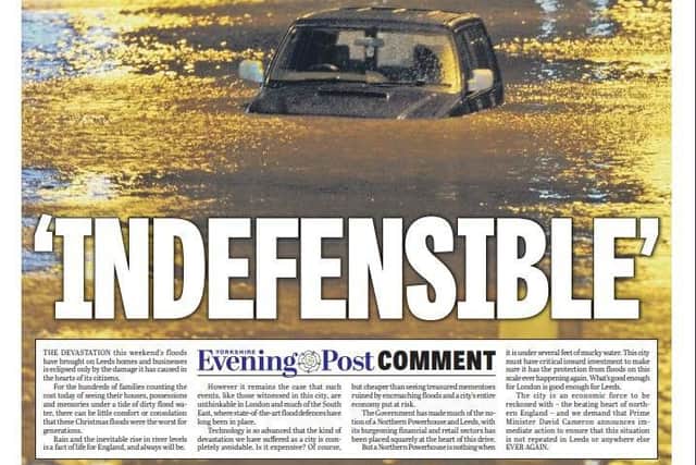 The YEP front page from December 28. 2015 focused on the devastation caused by the floods